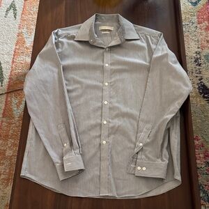 Michael Kors Men's Gray Pinstripe Dress Shirt Size 16-1/2, 34-35